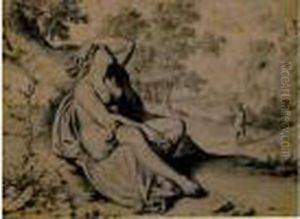 Plume, Encre Noire Et Lavis Gris
Sur Trait De Crayon Signe Et Date En Bas A Droite : W. Van Mieris 1690 by Willem Van Mieris Leiden