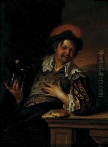A Man Holding A Large Roemer by Willem Van Mieris Leiden