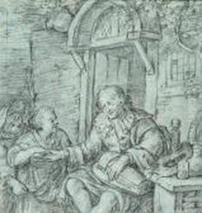 Hurdy Gurdy Player by Willem Van Mieris Leiden