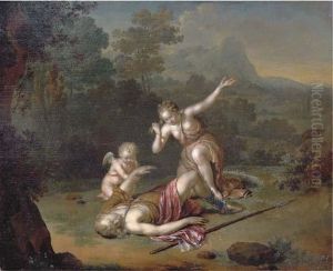 Venus And Adonis by Willem Van Mieris Leiden