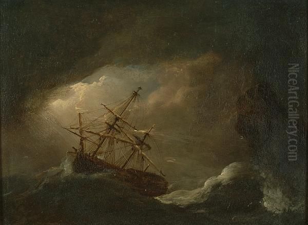 Ship Dismasted In A Storm - view 1