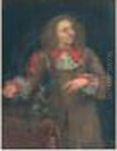 Portait De Gentilhomme Accompagne D'un Singe En Laisse Portait De Gentilhomme Accompagne D'un Singe En Laisse