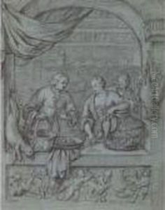 A Woman Selling Game At A Window by Willem Van Mieris Leiden