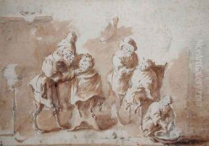 The Monkey Barbers, c.1660 by David The Younger Teniers