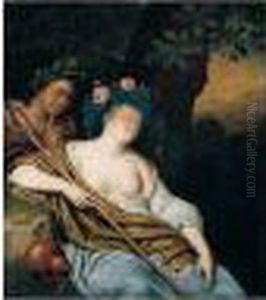 A Pastoral Scene: A Shepherd And A Sleeping Shepherdess A Pastoral Scene: A Shepherd And A Sleeping Shepherdess