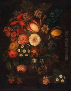 Still Life Study Of Mixed Flowers by Jan van Os