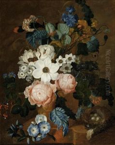 Still Life With Flowers And A Birdsnest
