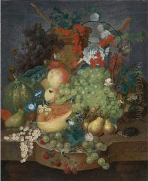 Fruit Still Life With A Mouse On A Ledge - view 1