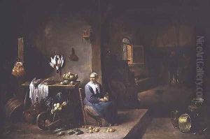 Interior of a Peasant Dwelling by David The Younger Teniers