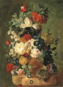 Flowers In Asculpted Urn