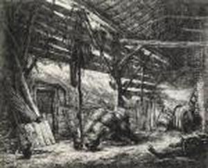 The Barn by Adriaen Jansz. Van Ostade