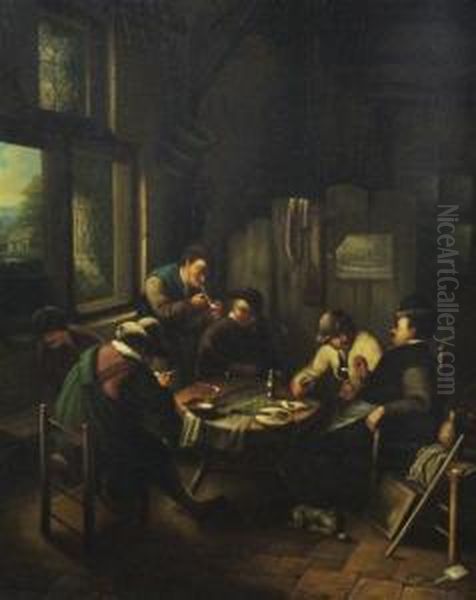 Pipe Smokers Around A Table - view 1