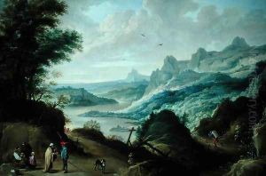 Gypsies and a Fortune Teller in a River Landscape by David The Younger Teniers