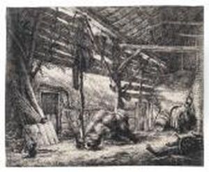 Die Scheune by Adriaen Jansz. Van Ostade