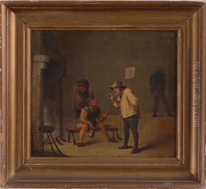 Interior With Peasants by Adriaen Jansz. Van Ostade