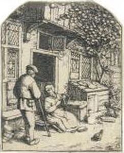The Woman Winding Wool Upon A Reel by Adriaen Jansz. Van Ostade
