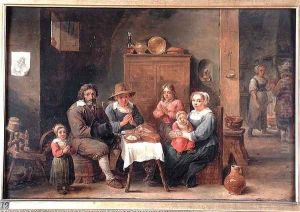 Interior with Figures Saying Grace