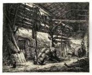 The Barn by Adriaen Jansz. Van Ostade