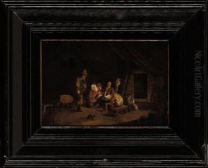 Peasants In An Inn by Adriaen Jansz. Van Ostade