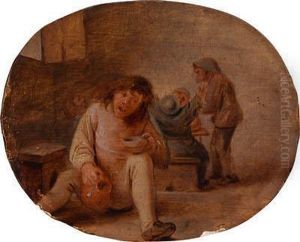 Wirtshausinterieurmit Trinkenden Bauern by Adriaen Jansz. Van Ostade