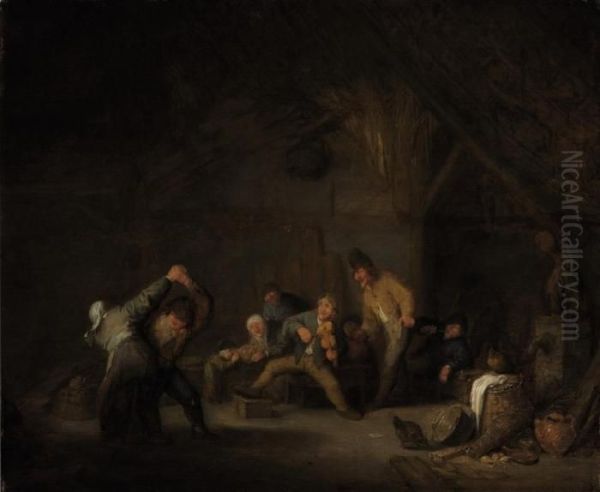 Peasants Making Music And Dancing In A Tavern - view 1