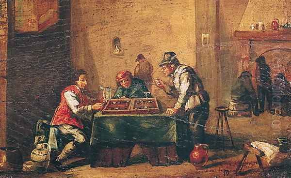 Men Playing Backgammon in a Tavern - view 1