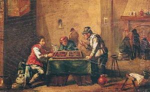 Men Playing Backgammon in a Tavern