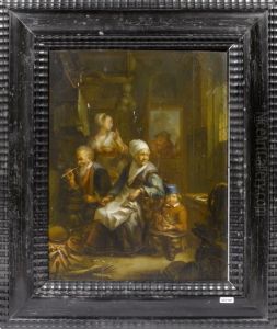 Scene D'interieur by Adriaen Jansz. Van Ostade