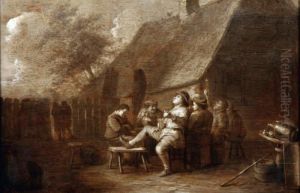 Scene De Taverne En Grisaille