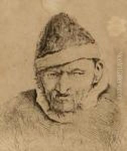Old Man With Pointed Hat by Adriaen Jansz. Van Ostade