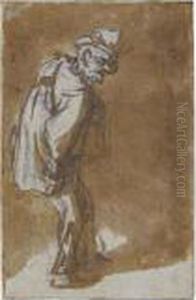 Standing Peasant, Seen From The Right by Adriaen Jansz. Van Ostade