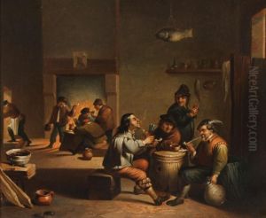 Merry Company In Atavern Drinking And Smoking by Adriaen Jansz. Van Ostade