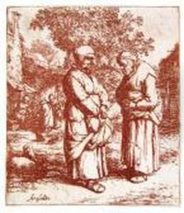 Die Beiden Gevatterinnen. by Adriaen Jansz. Van Ostade