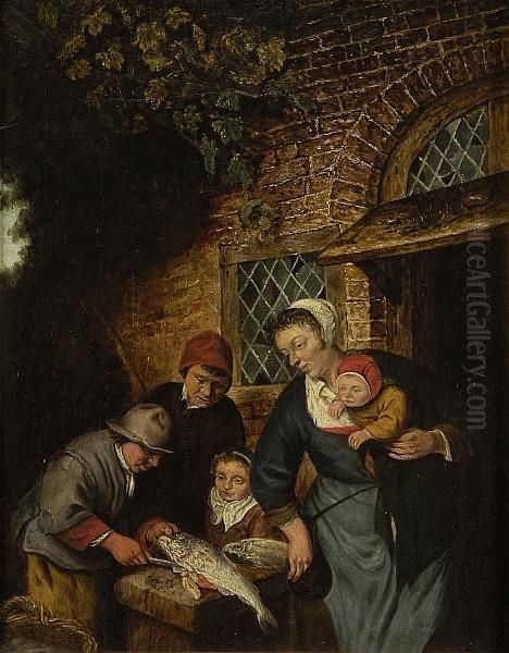 Figures Outside An Inn - view 1