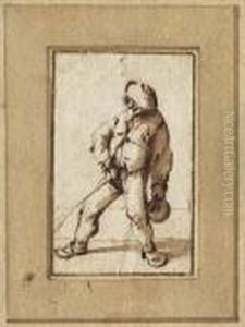 Umkreis -: Der Pissende Bau by Adriaen Jansz. Van Ostade