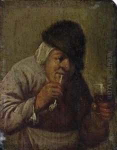 The Pipe Smoker by Adriaen Jansz. Van Ostade