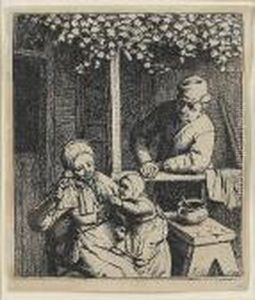 Child Reaching For A Doll (godefroy 16) by Adriaen Jansz. Van Ostade