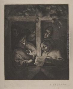 Die Sanger Am Fenster. by Adriaen Jansz. Van Ostade