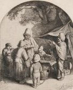 Der Scharlatan (quacksalber) by Adriaen Jansz. Van Ostade