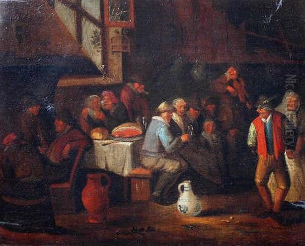 Figures Drinking In An Inn - view 1