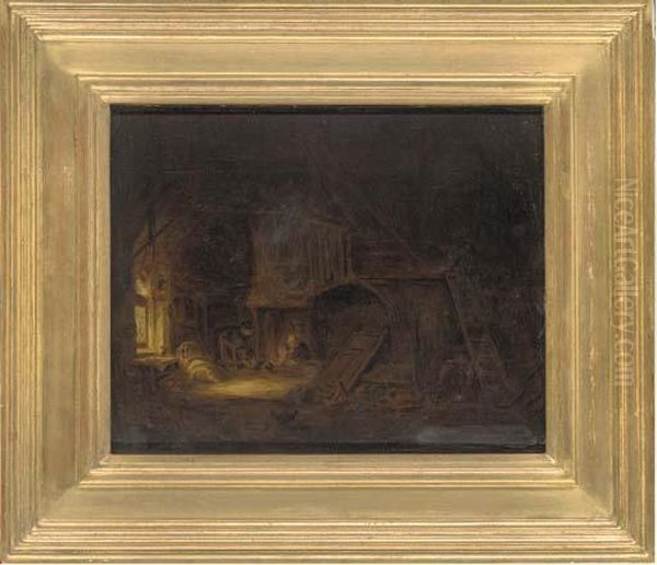 Figures In A Barn - view 1