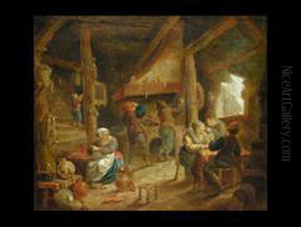 Interieur Mit Bauern Und Kartenspielern - view 1