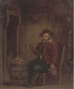 A Boor Drinking In An Interior