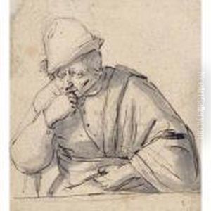 Half-length Study Of A Man, Possibly A Self-portrait by Adriaen Jansz. Van Ostade