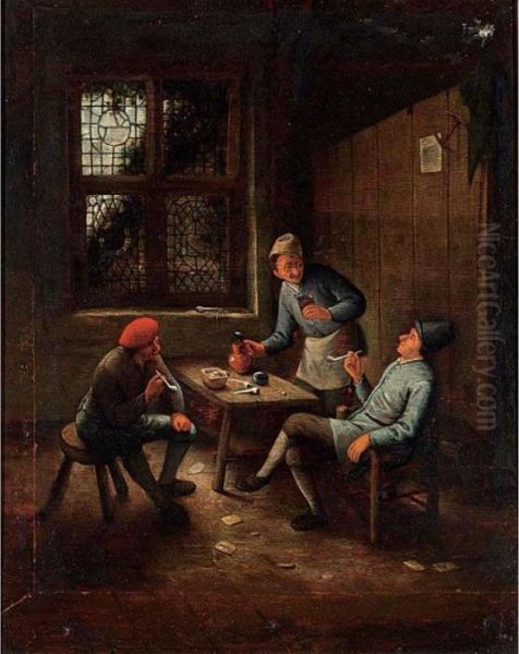 A Peasant Pouring A Glass Of Beer With Figures Coming Through A Doorway - view 1