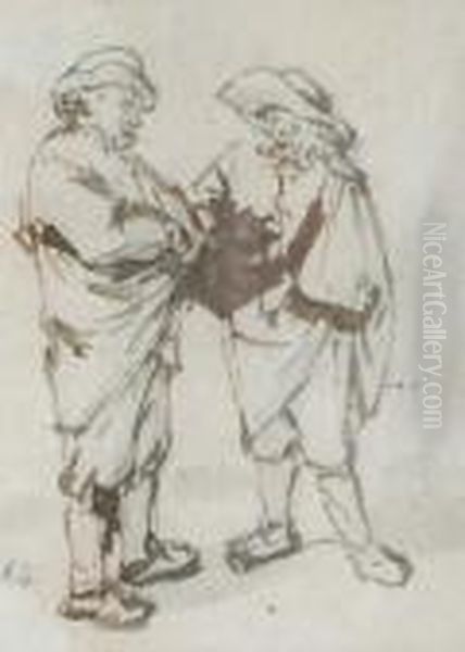 Two Peasants Conversing - view 1