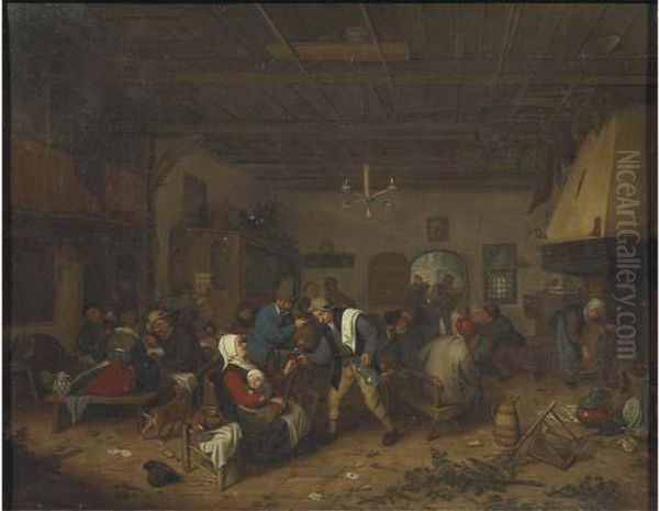 Peasants Drinking And Conversing In An Inn - view 1