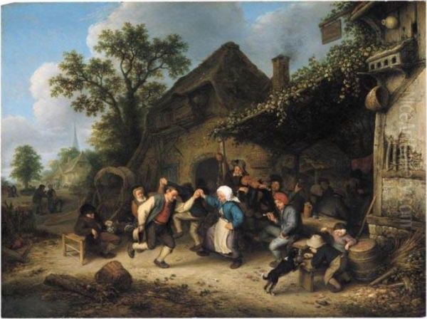 Peasants Carousing And Dancing Outside An Inn - view 1