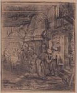 The Peasant Settling His Debt (g., Holl.42) by Adriaen Jansz. Van Ostade