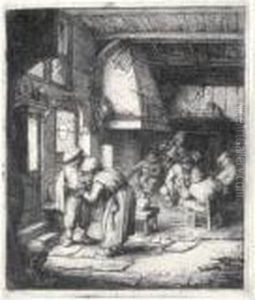 The Peasant Settling His Debts (g., Holl.42) by Adriaen Jansz. Van Ostade